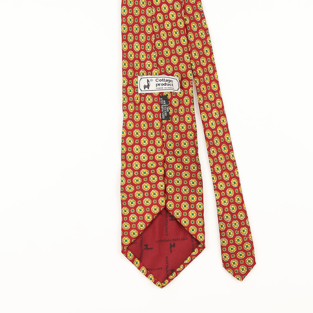 Back Detail of Vintage Geometric Patterned Tie