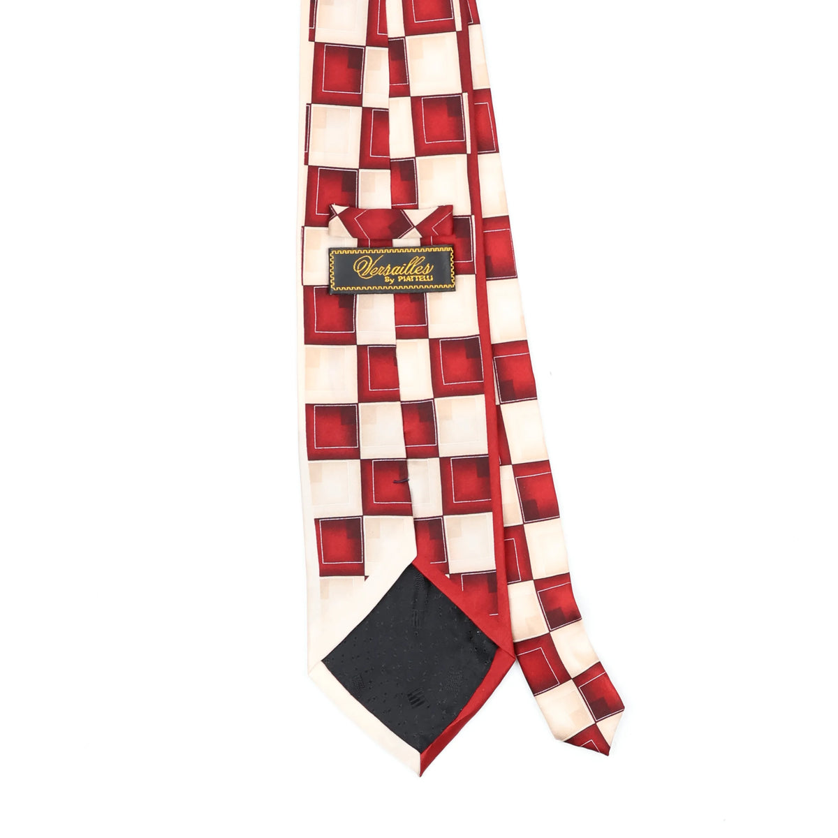 Back Back Detail of Vintage 1990's Bruno Piattelli Check Patterned Tie