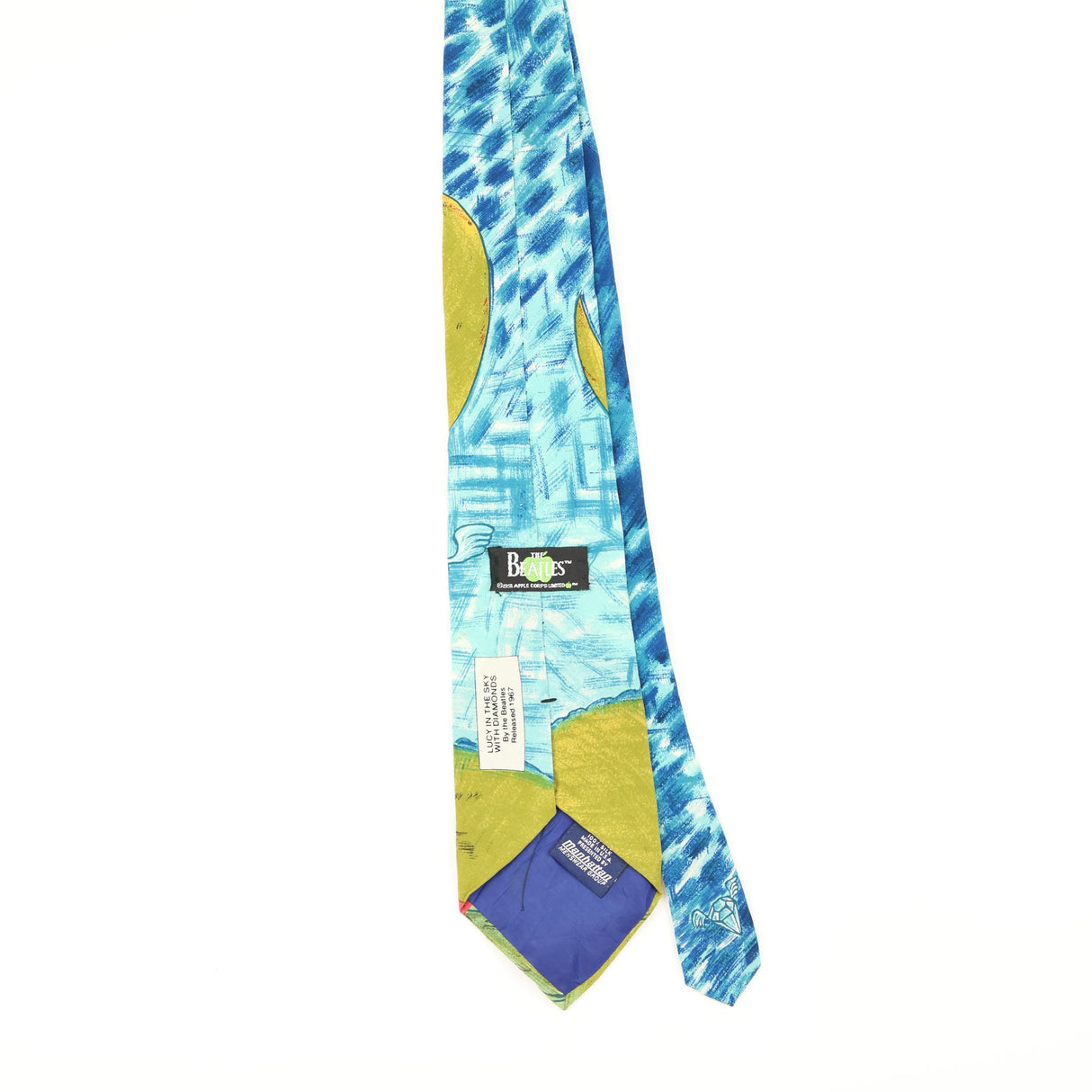 Back of Vintage 1990's The Beatles Cartoon Patterned Tie