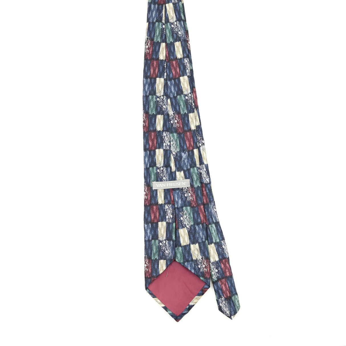 Back Back of Vintage 1990's Van Heusen Geometric Patterned Tie