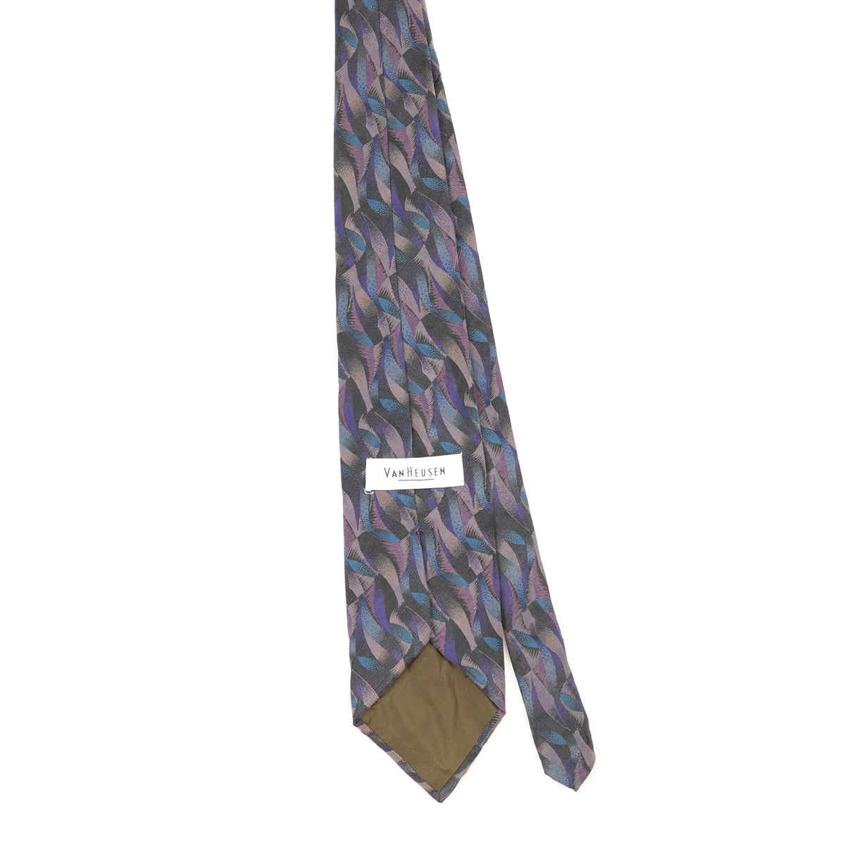 Back Back of Vintage 1990's Van Heusen Abstract Patterned Tie