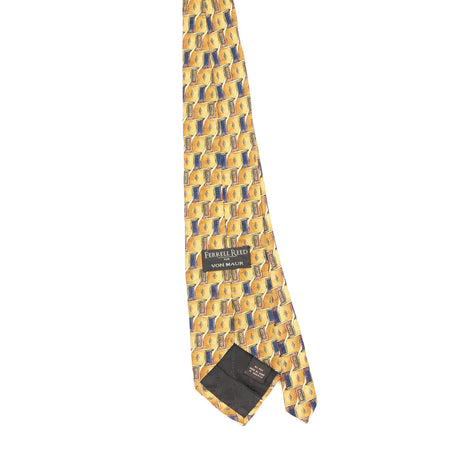 Back Back of Vintage 1990's Ferrell Reed Geometric Patterned Tie