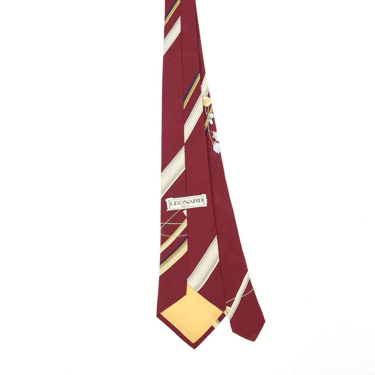 Back Back of Vintage 1980's Leonard Paris Floral Patterned Tie