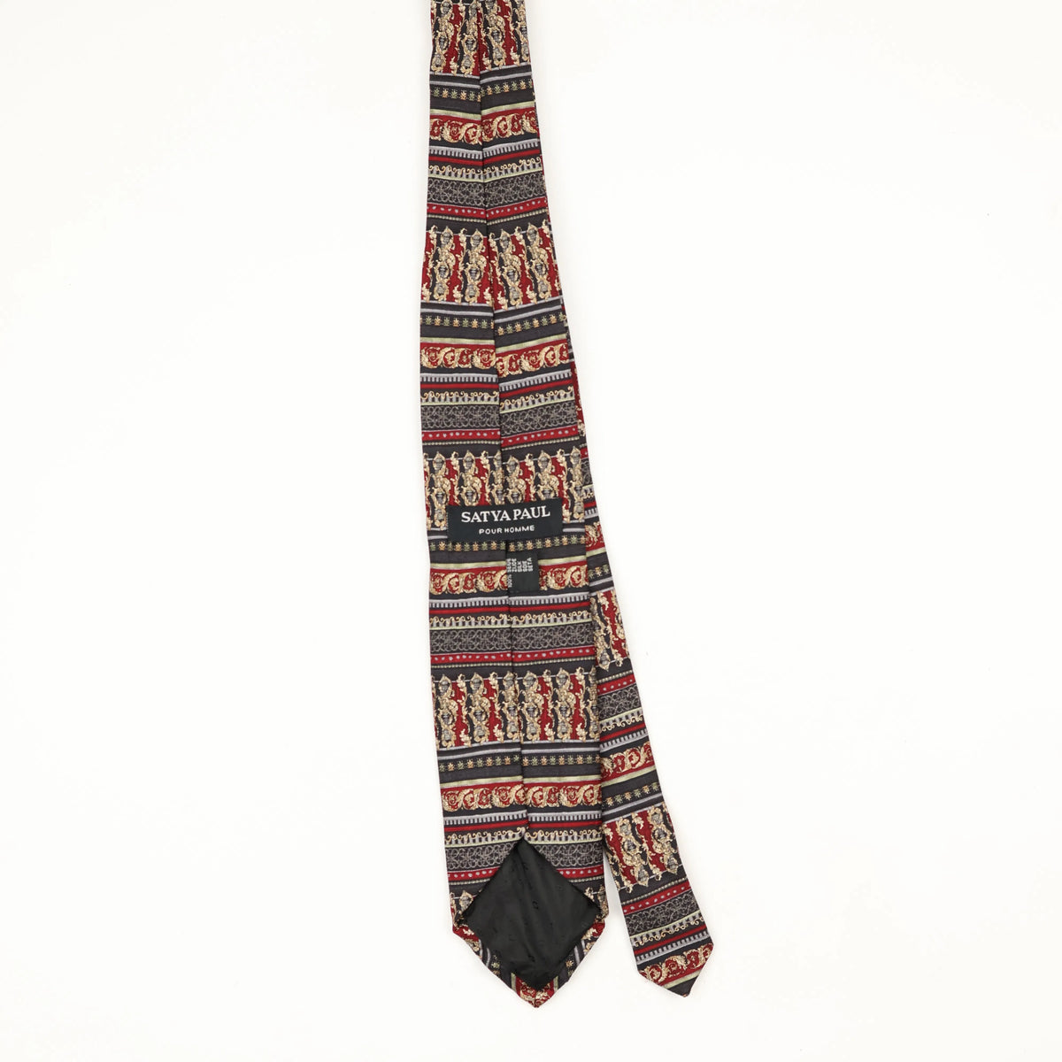 Back Back of Vintage 1990's Striped Patterned Tie