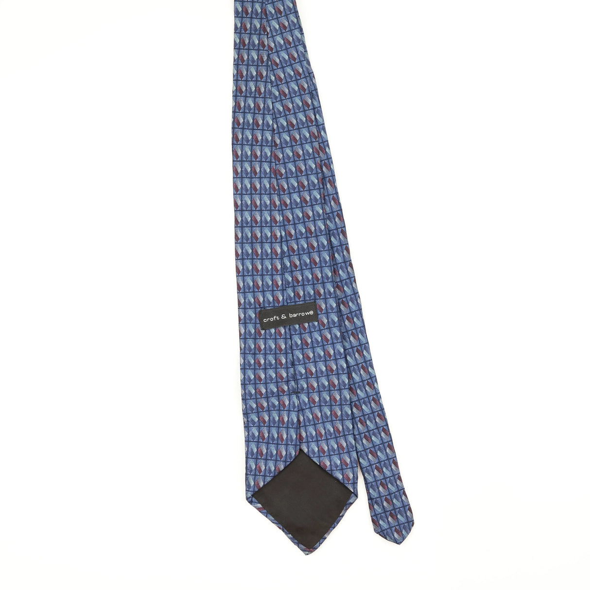 Back Back of Vintage 1990's Croft & Barrow Geometric Patterned Tie