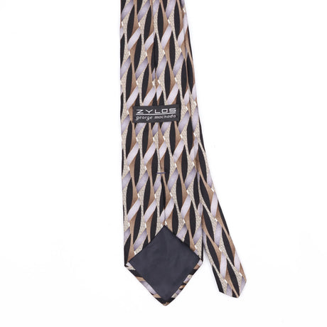 Back Back Detail of Vintage 1990's Zylos Geometric Patterned Tie