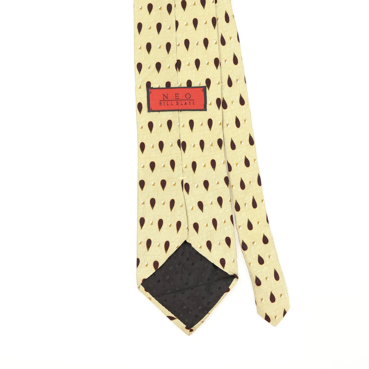 Back Back Detail of Vintage 1990's Bill Blass Geometric Patterned Tie