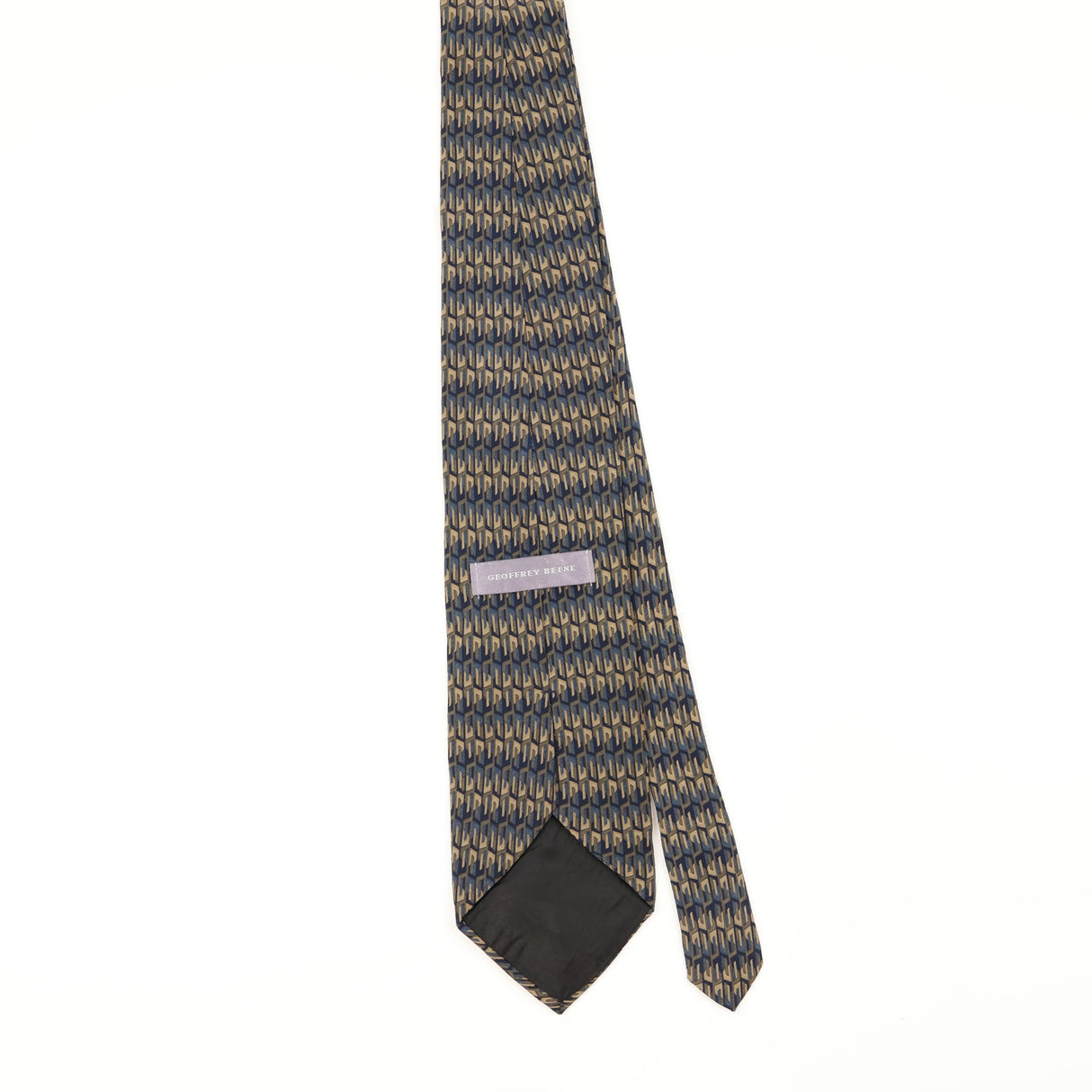 Back of Vintage 1990's Geoffrey Beene Geometric Patterned Tie