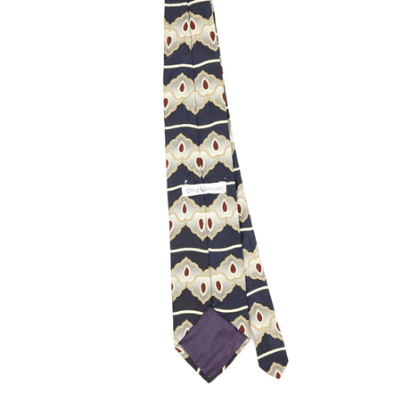 Back Back of Vintage 1990's Oleg Cassini Geometric Patterned Tie