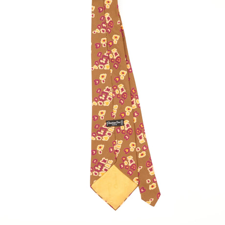 Back of Vintage 1980's Christian Dior Floral Patterned Tie