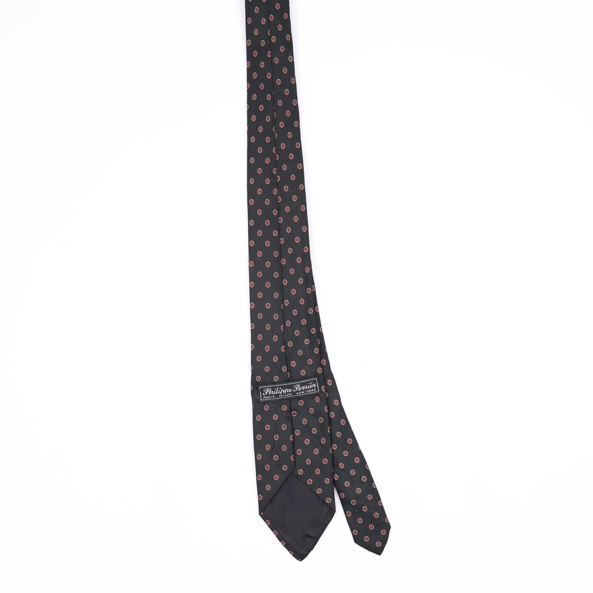Back Back of Vintage 1990's Polka Dot Patterned Tie