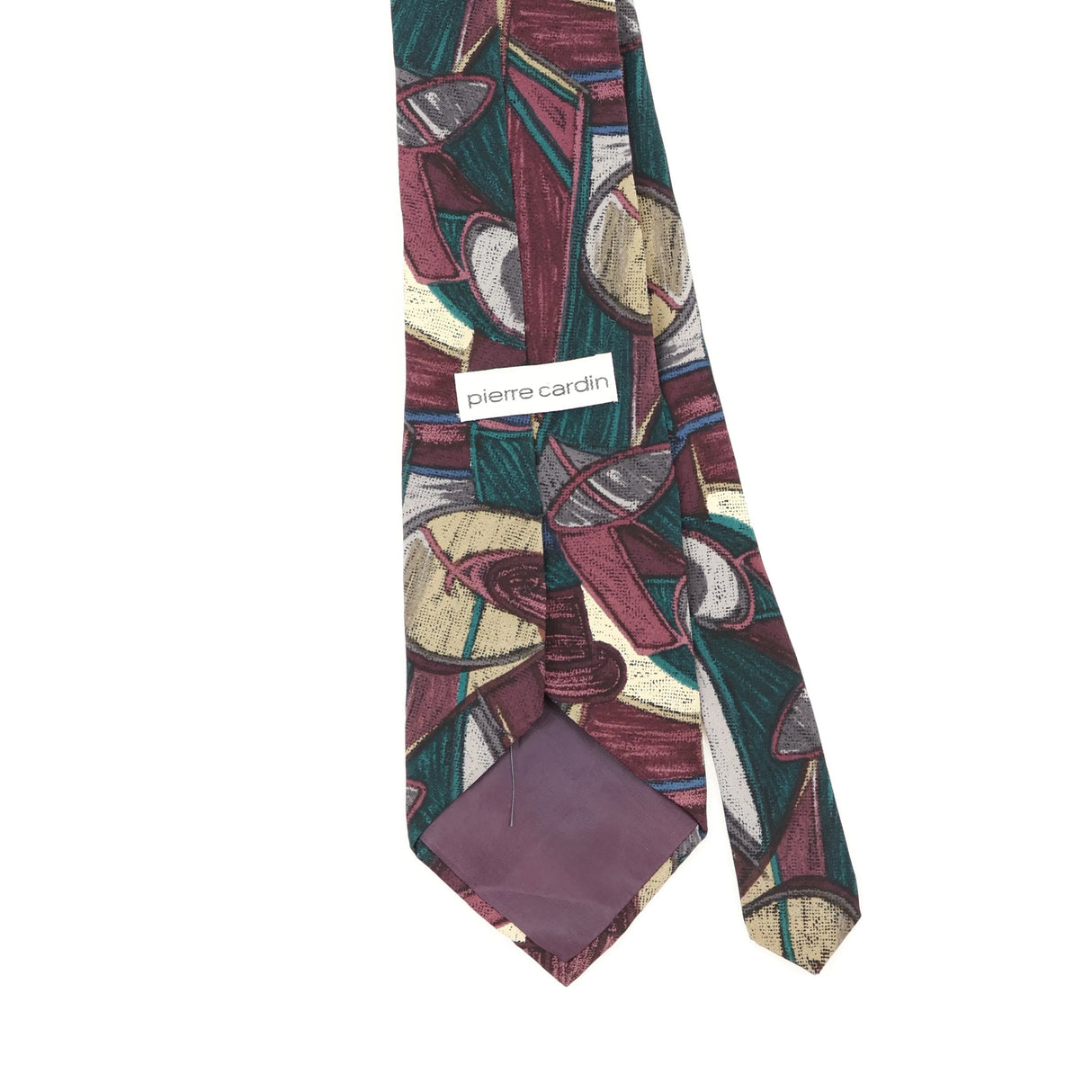 Back Back Detail of Vintage 1990's Pierre Cardin Abstract Patterned Tie