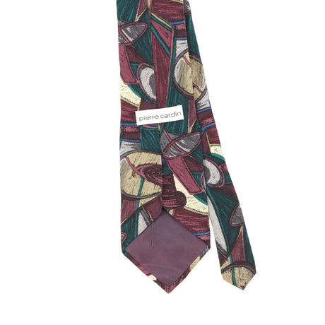 Back Back Detail of Vintage 1990's Pierre Cardin Abstract Patterned Tie