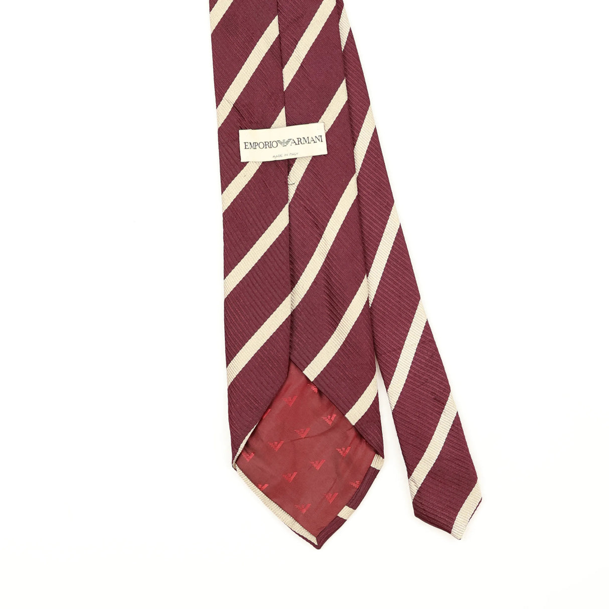 Back Back Detail of Vintage 1990's Emporio Armani Striped Patterned Tie