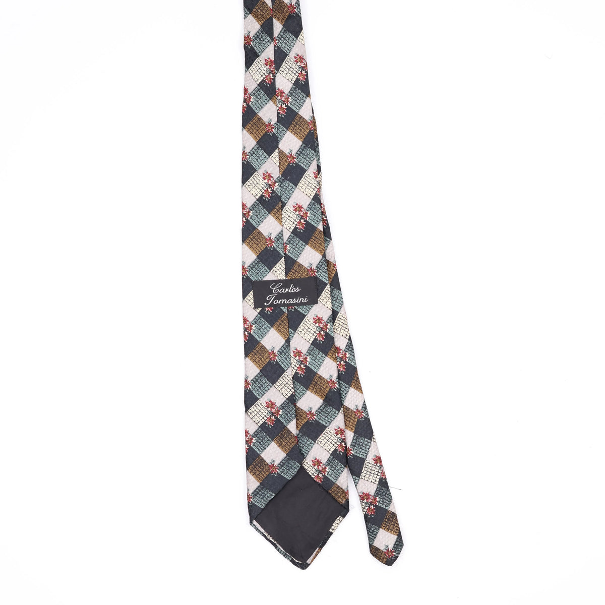 Back Back of Vintage 1990's Check Patterned Tie