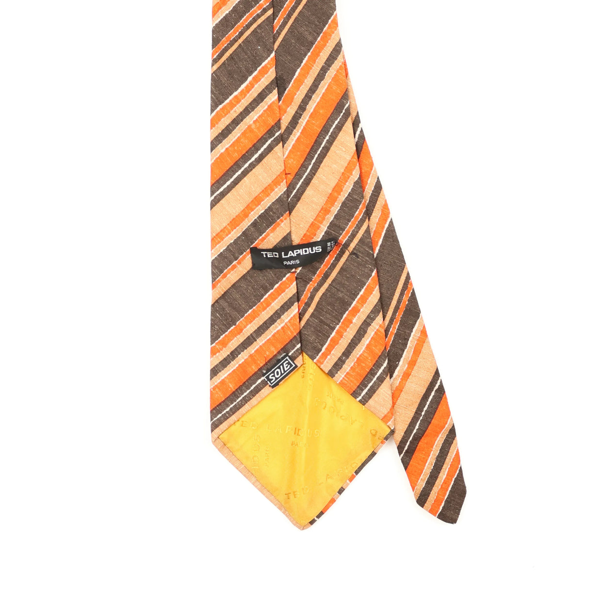 Back Back Detail of Vintage 1980's Ted Lapidus Striped Patterned Tie