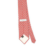Back Back Detail of Vintage 1980's Aquascutum Foulard Geometric Patterned Tie