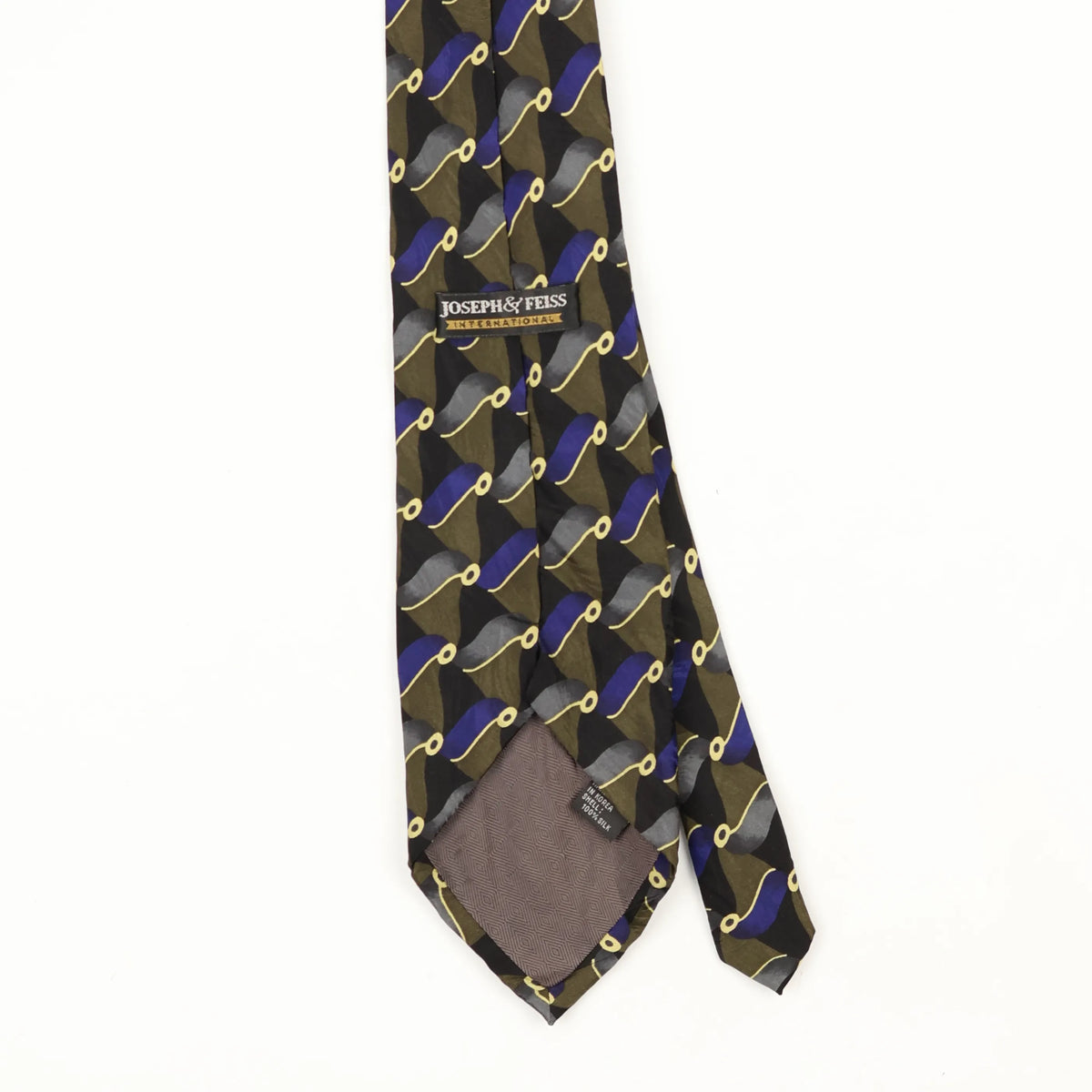 Back Back Detail of Vintage 1990's Geometric Patterned Tie