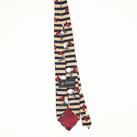 Back Back of Vintage 1990's Striped Patterned Tie