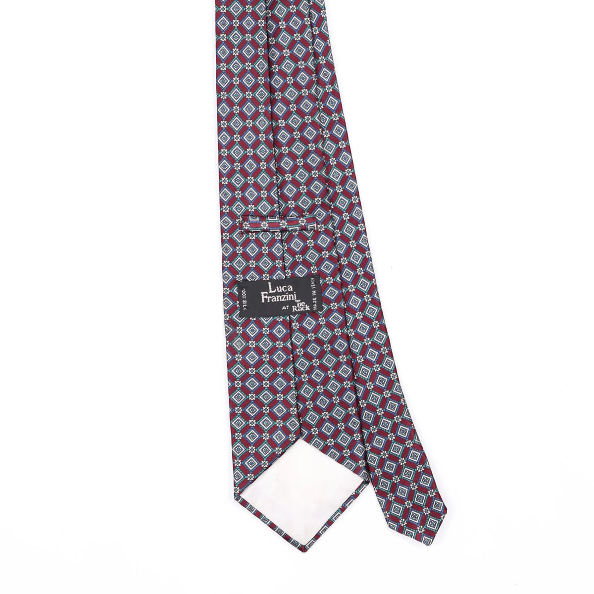 Back Back Detail of Vintage 1990's Tie Rack Luca Franzini Geometric Patterned Tie