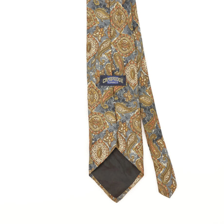 Back Detail of Vintage Cambridge Classics Paisley Patterned Tie
