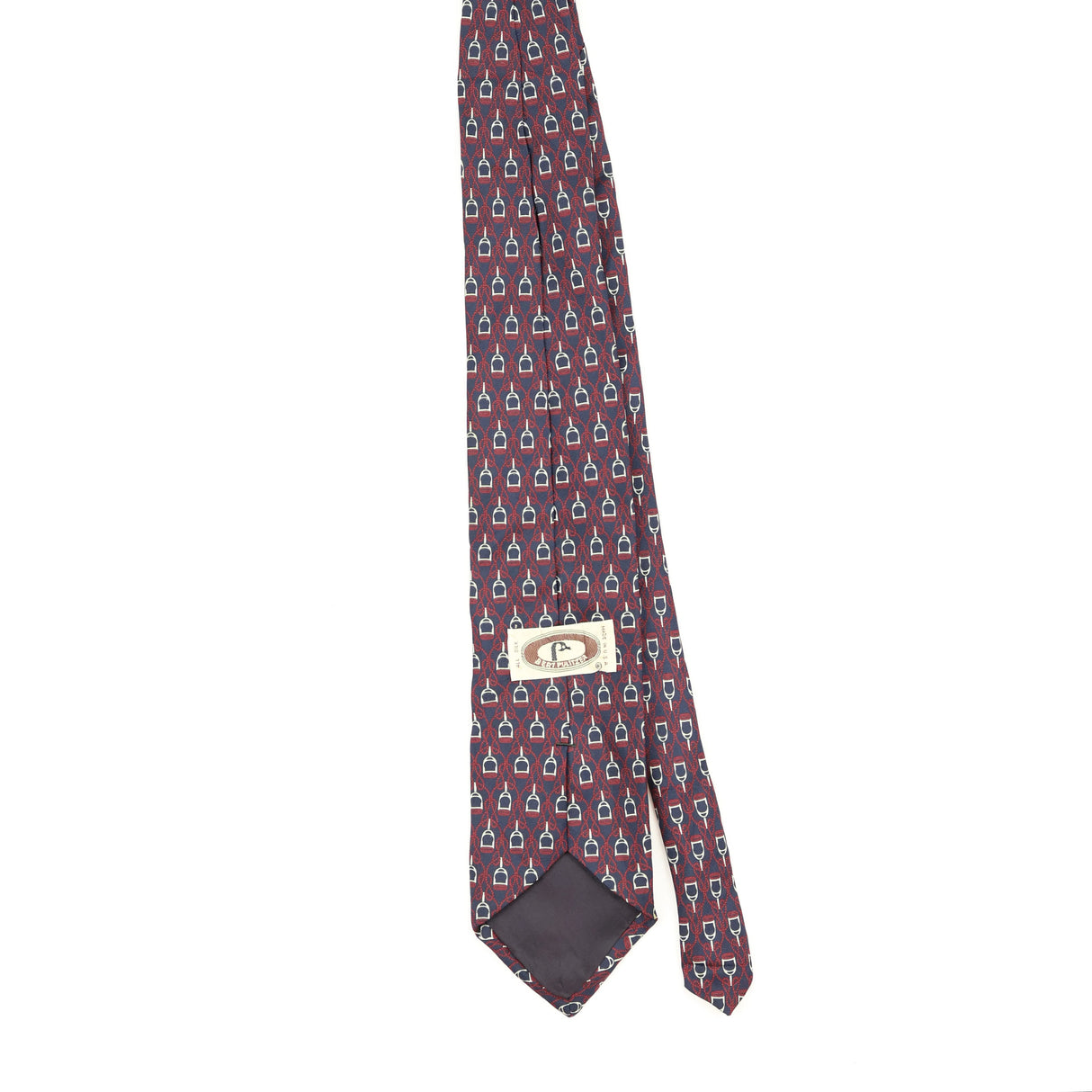 Back Back of Vintage 1990's Bert Pulitzer Geometric Patterned Tie