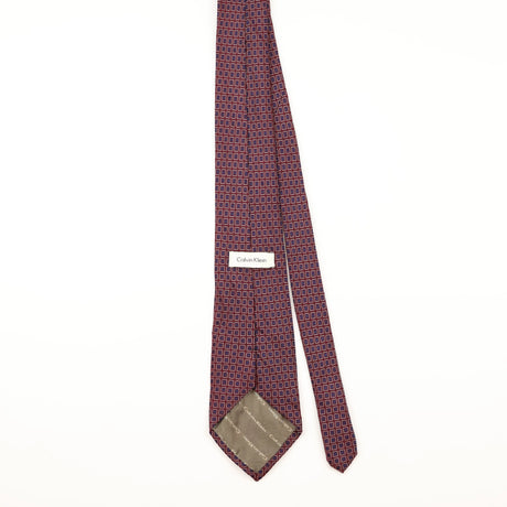 Back of Vintage 1990's Calvin Klein Geometric Patterned Tie