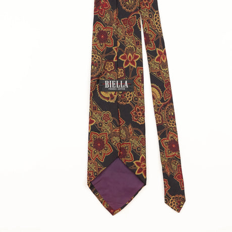 Back Detail of Vintage 1990's Biella Floral Patterned Tie