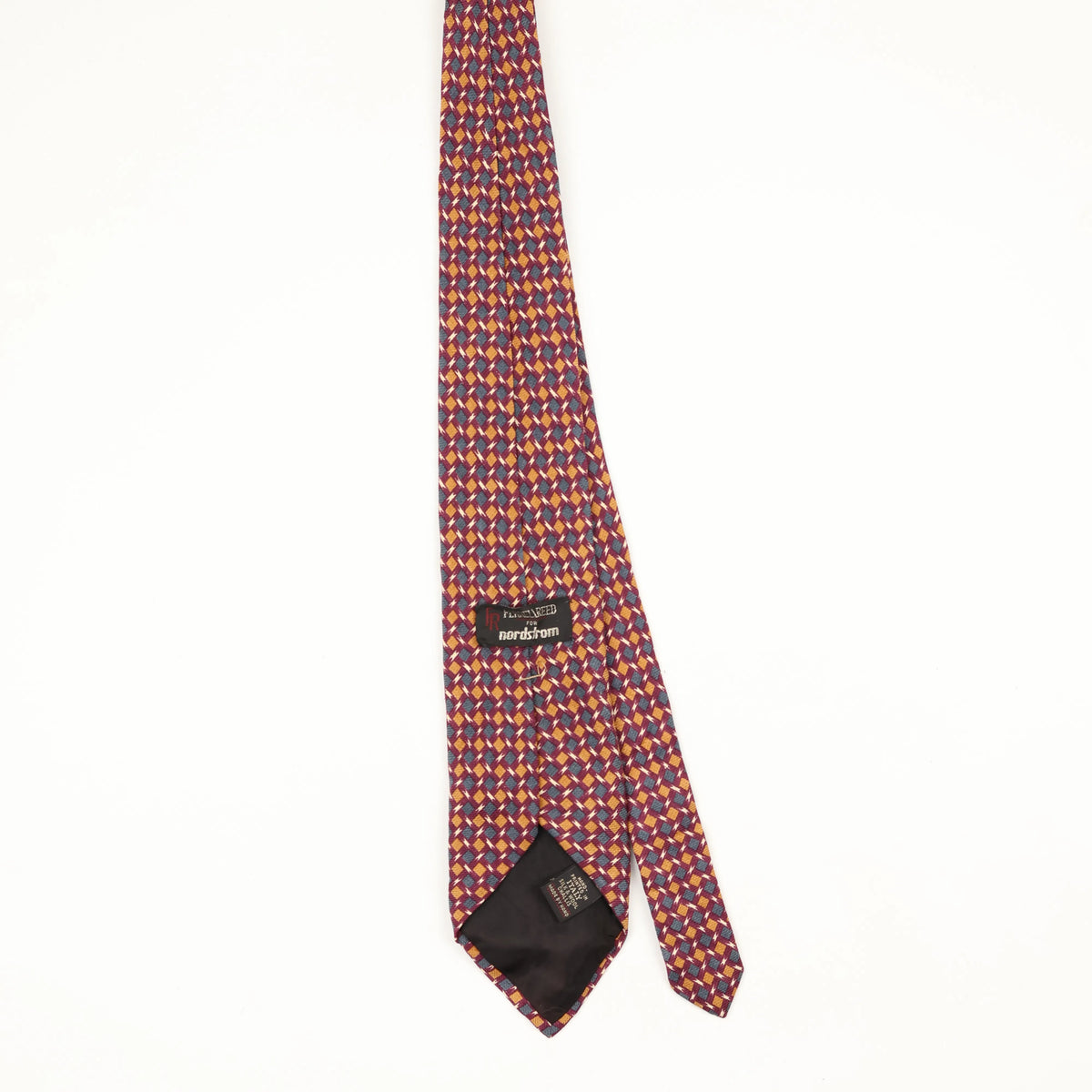 Back Back of Vintage 1990's Ferrell Reed Geometric Patterned Tie