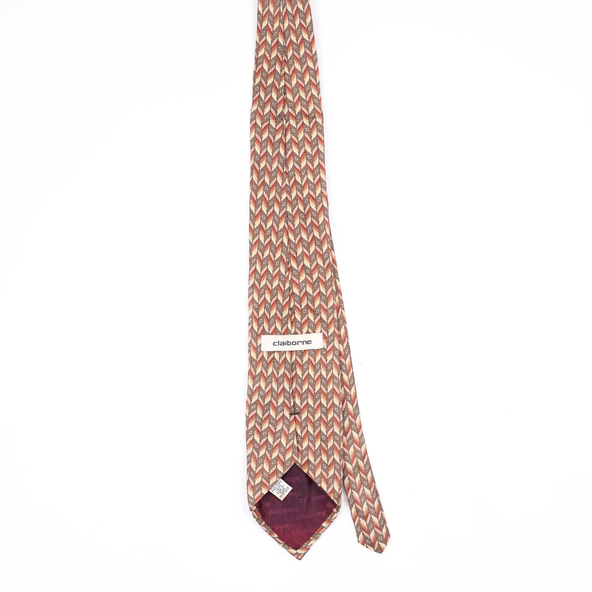Back Back of Vintage 1990's Claiborne Geometric Patterned Tie
