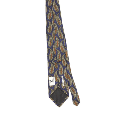 Back Back of Vintage 1990's Mulberry Paisley Patterned Tie