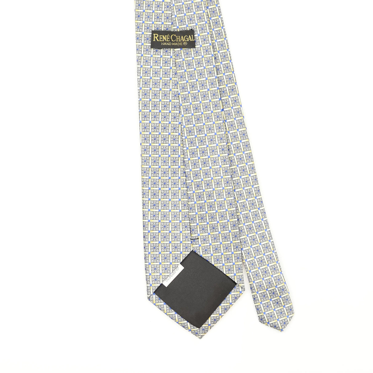Back Back Detail of Vintage Rene Chagal Geometric Patterned Tie