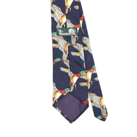 Back Detail of Vintage 1990's Birds Animal Print Patterned Tie