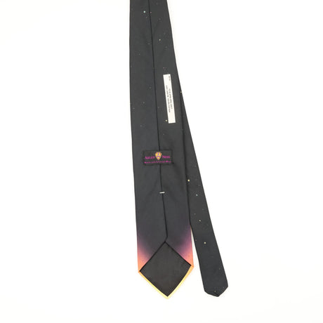 Back Back of Vintage 1990's Ralph Marlin Arlen Ness Blast Off Abstract Patterned Tie