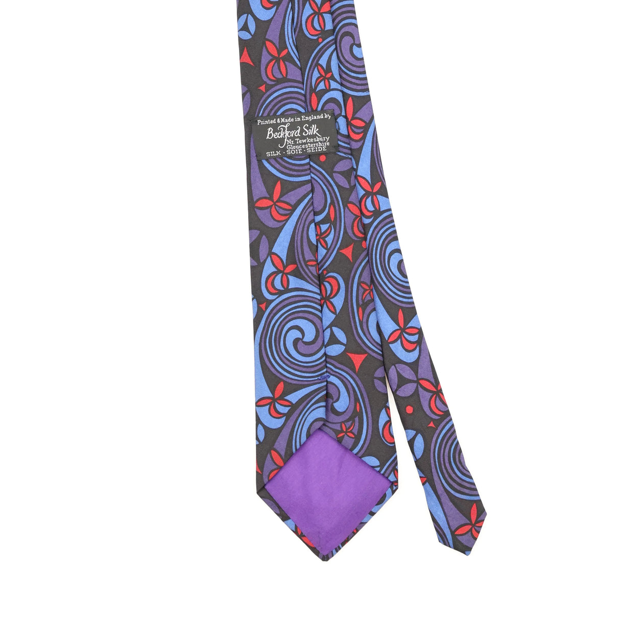 Back Back Detail of Vintage 1990's Swirls Abstract Patterned Tie
