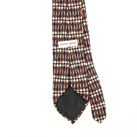 Back Back Detail of Vintage 1990's Pierre Cardin Geometric Patterned Tie