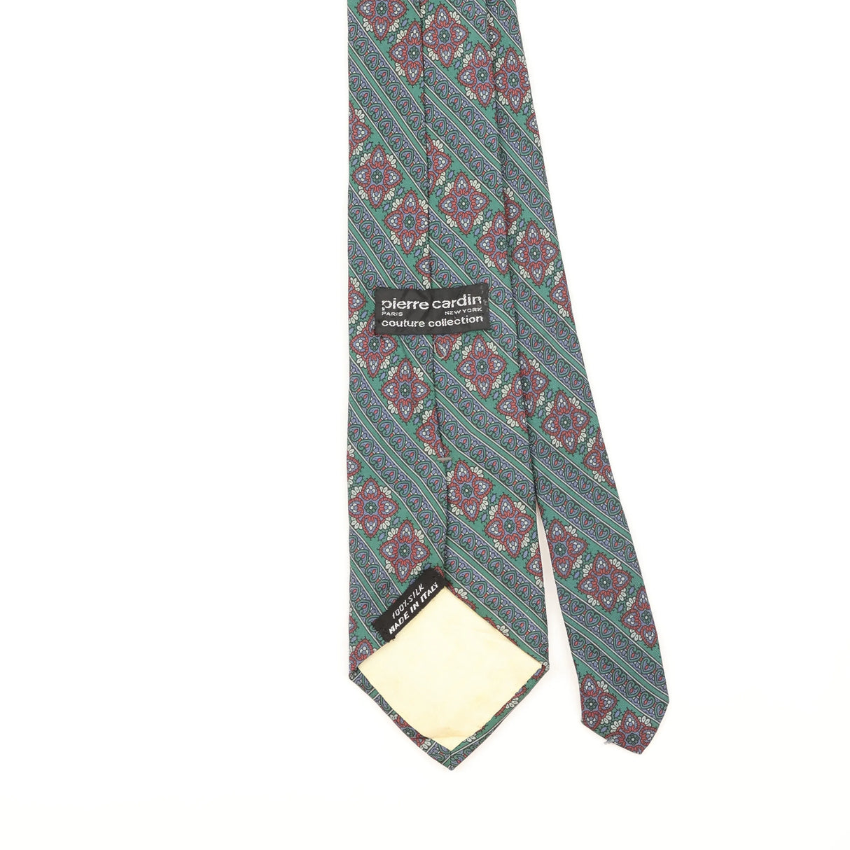 Back Detail of Vintage 1990's Pierre Cardin Geometric Patterned Tie