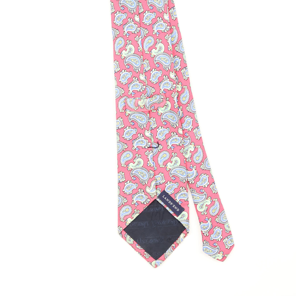 Back Back Detail of Vintage 1990's Lands' End Paisley Patterned Tie