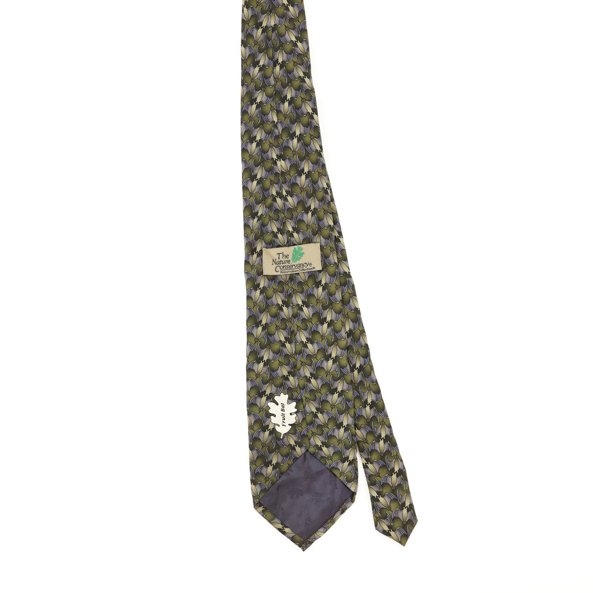 Back of Vintage 1990's Fruit Bat Animal Print Patterned Tie