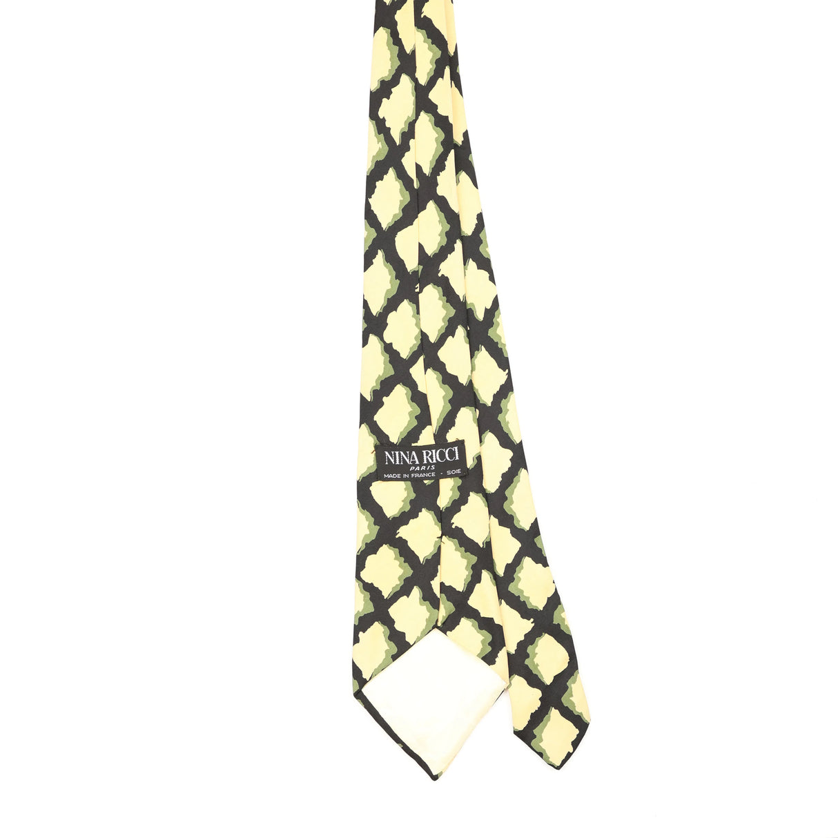 Back Back of Vintage 1980's Nina Ricci Geometric Patterned Tie