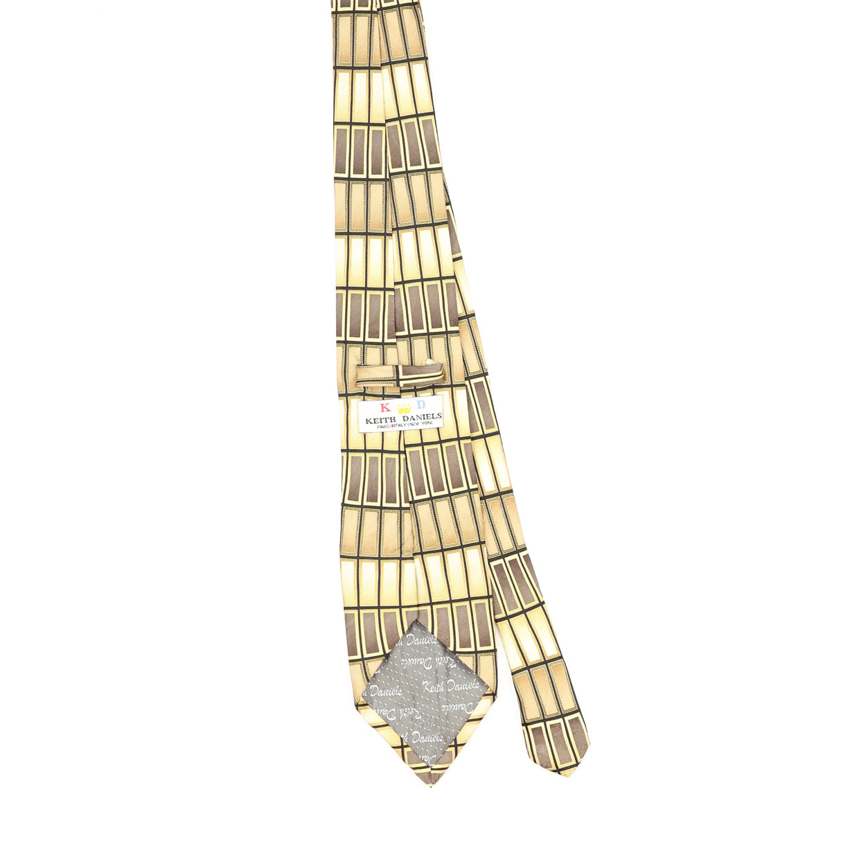 Back Back of Vintage Geometric Patterned Tie