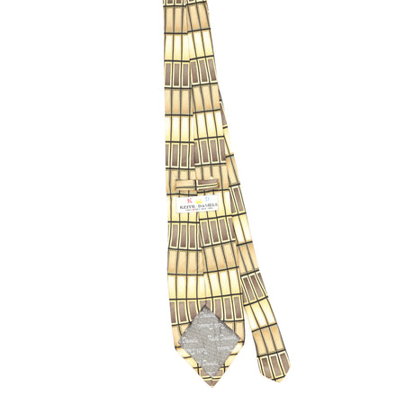 Back Back of Vintage Geometric Patterned Tie