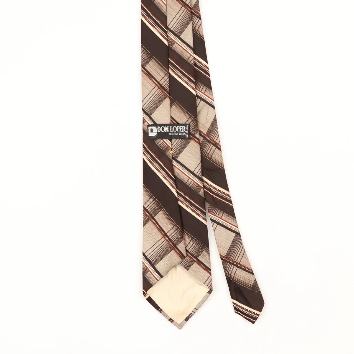 Back Back Detail of Vintage 1980's Don Loper Check Patterned Tie