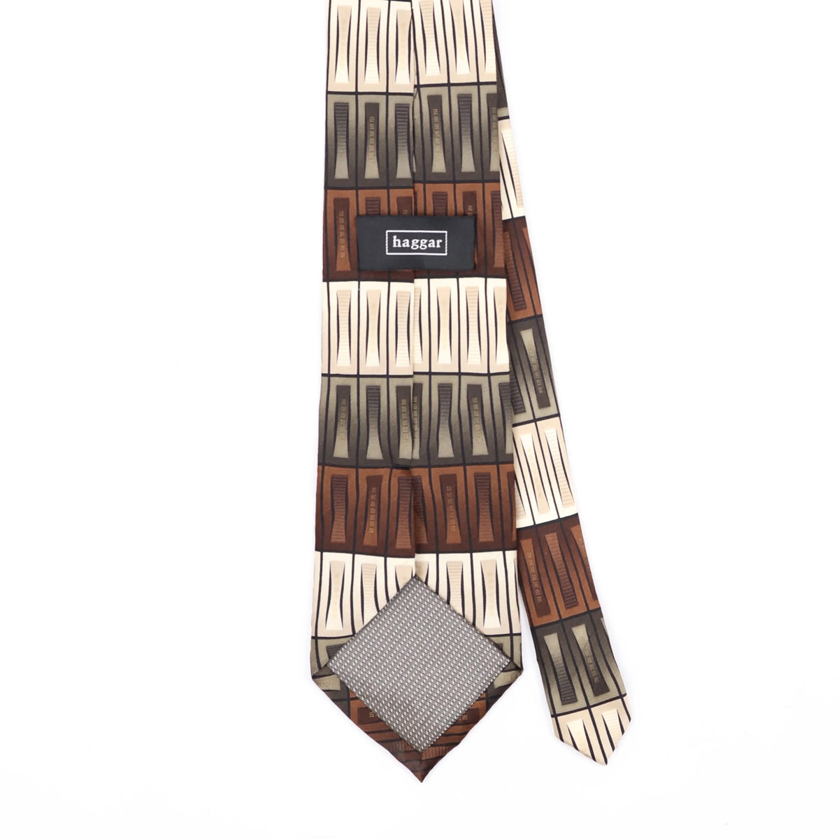 Back Back Detail of Vintage Haggar Geometric Patterned Tie