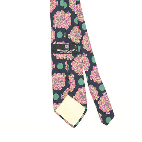 Back Back Detail of Vintage 1990's Pierre Balmain Floral Patterned Tie