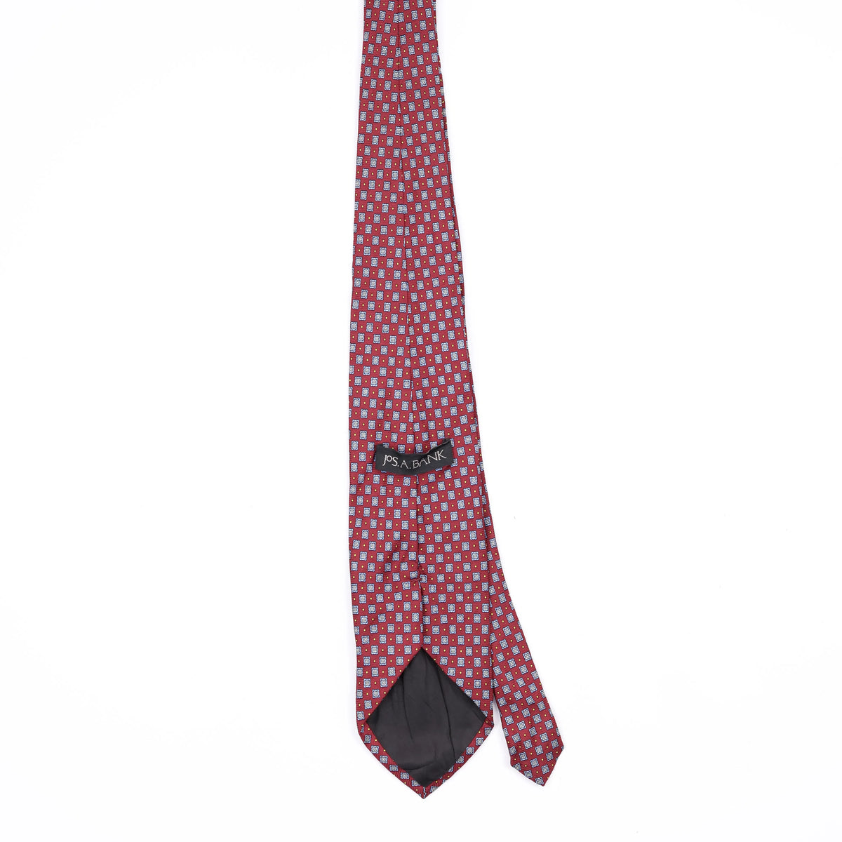 Back Back of Vintage Jos. A. Bank Foulard Geometric Patterned Tie