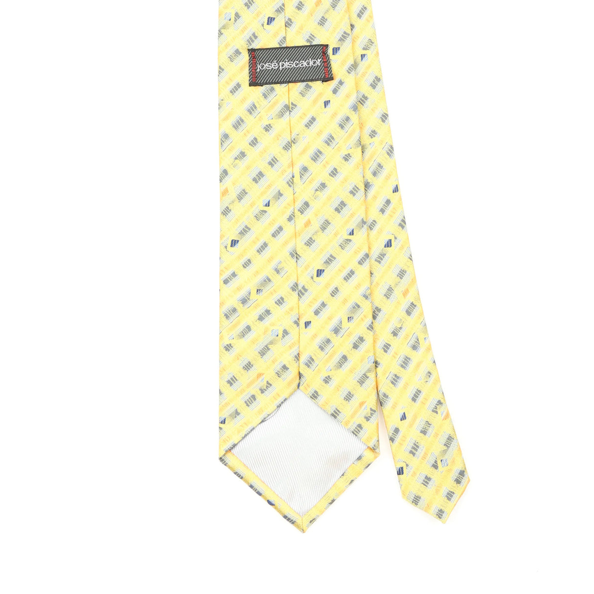 Back Back Detail of Vintage 1990's Jose Piscador Geometric Patterned Tie