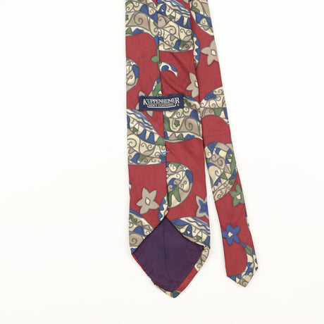 Back Detail of Vintage 1990's Kuppenheimer Abstract Patterned Tie