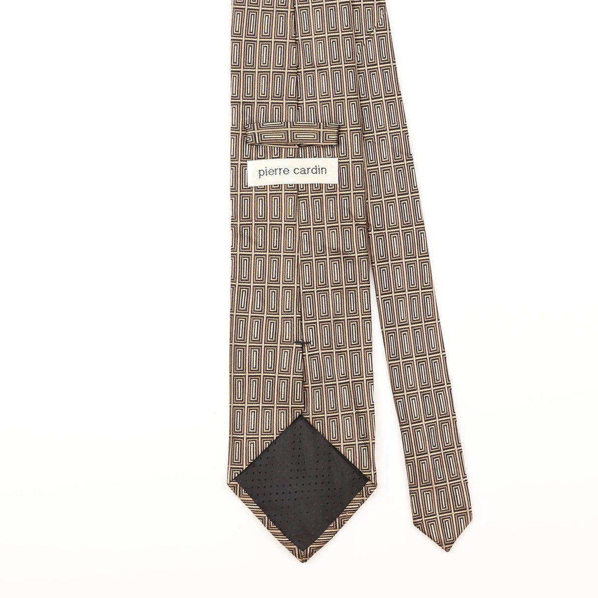 Back Detail of Vintage Pierre Cardin Geometric Patterned Tie