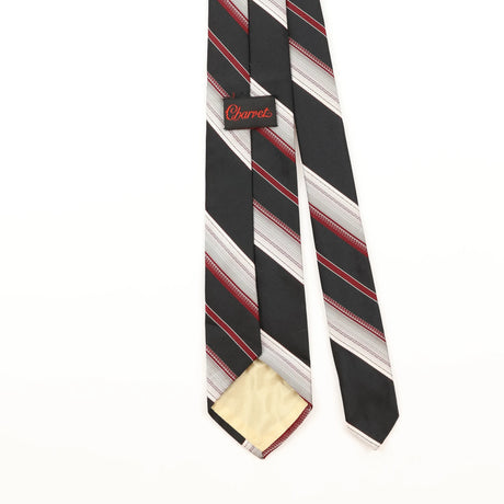Back Detail of Vintage 1980's Charvet Striped Patterned Tie